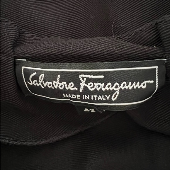 Salvatore Ferragamo Jacket Womens 12 Button Front Bishop Sleeve Italian … - Picture 13 of 15